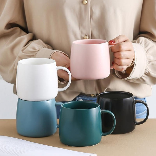 Household 450ML Ceramic Mug with Handle Color Glaze Milk Juice Water Cup for Tableware Drinkware