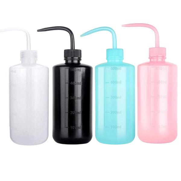 250ml+500ml Plastic Safety Wash Bottle, Lab Squeeze Bottle with Narrow Mouth and Scale Labels, Squirt Bottle For Plant Flower Succulent Watering - 2
