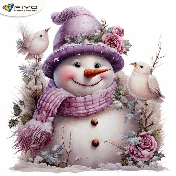 FIYO Snowman Christmas DIY 5D Diamond Painting Full Drill with Number Kits Home and Kitchen Fashion Mosaic Diamond Painting Canvas Wall Decoration Gi