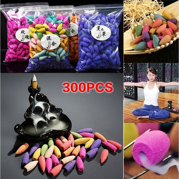 Mixed Backflow Incense Cones Home Fragrance Reflux Tower Incense Lavender Sandalwood Jasmine Rose Green Tea