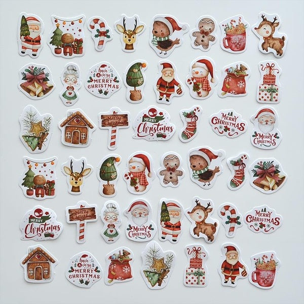 Autocollant de scellage mignon joyeux noël, étiquette Scrapbooking, décor pour journal intime, 46 pièces