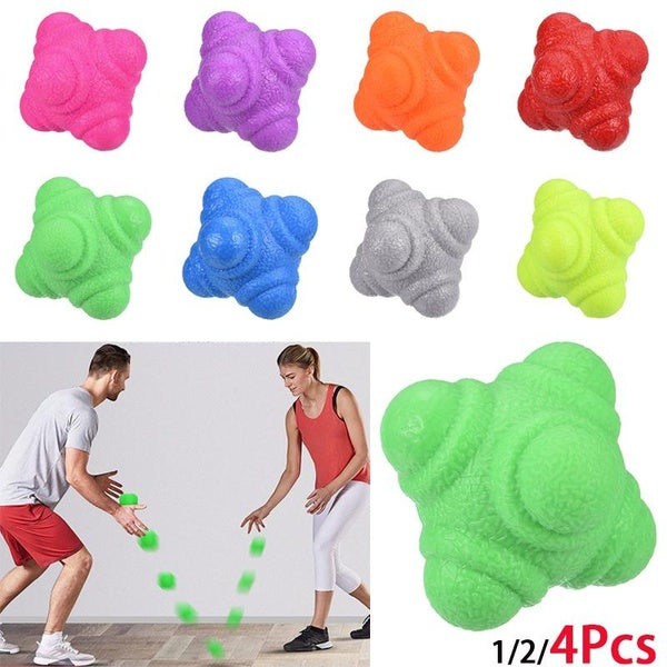 4-2-1 pc balle de réaction hexagonale vitesse agilité entraînement balle en Silicone Coordination réflexe sport Fitness balle d'entraînement pour enf