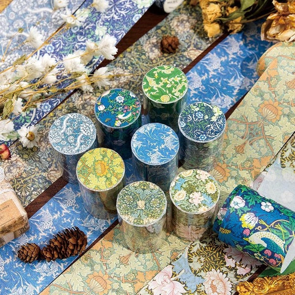 2M-Roll Vintage Floral Washi Tape Gift Wrapping Stickers Journaling Supplies Scrapbooking DIY Stationery