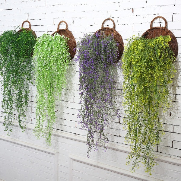 1PC 5 Forks 82cm Artificial Fake Silk Flower Vine Garden Decoration Hanging Garland Plant Artificial Plants Home Garden Wedding Decor