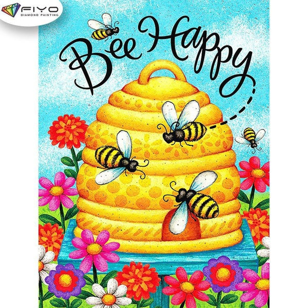 FIYO Bees and Hives Diamond Painting Kits For Adults DIY 5D Diamond Mosaic Diamond Painting Home and Kitchen Fashion Canvas Pictures Wall Decoration