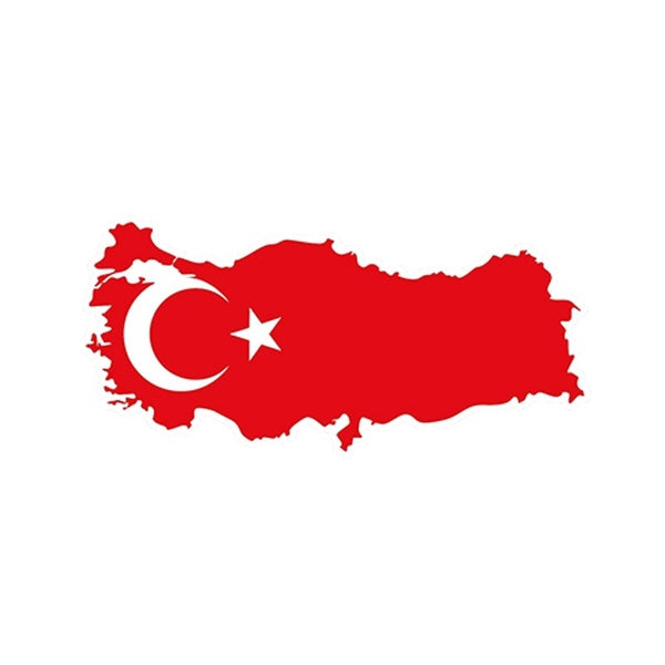 2PCS Car Styling Waterproof Turkey Turkish Map Flag Sticker for Bumper Skateboard Helmet Door Boat Bike Car