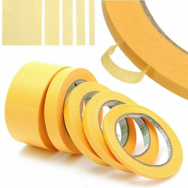 NEW 50M-18M-20M Yellow Masking Tape Car Sticker Adhesive DIY Painting Paper Painter Decor Craft General Purpose Craft Accessories