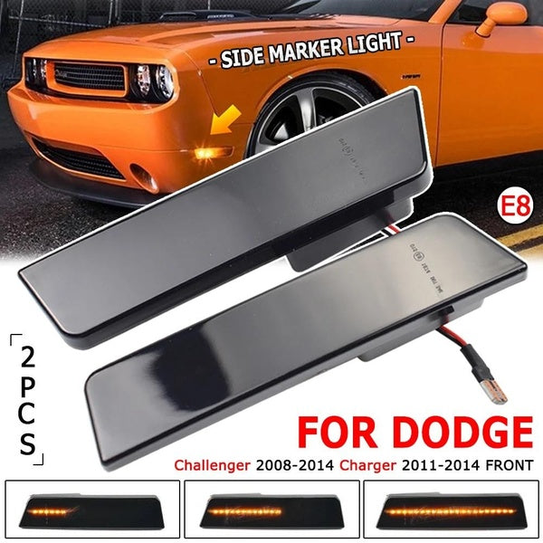 2pcs-pair Car 12V for Dodge Challenger 2008-2014 for Dodge Charger 2011-2014 Rear Side Marker Lamps LED Dynamic Turn Signal Lights