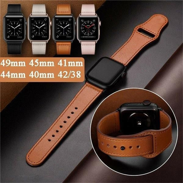 YuiYuKa Soft Genuine Leather Strap for Smart Watch Ultra 2 -Ultra 49mm 9 8 7 41mm 45mm Band 6 SE 5 44mm 40mm 42mm 38mm 44 Mm for Smartwatch Accessori