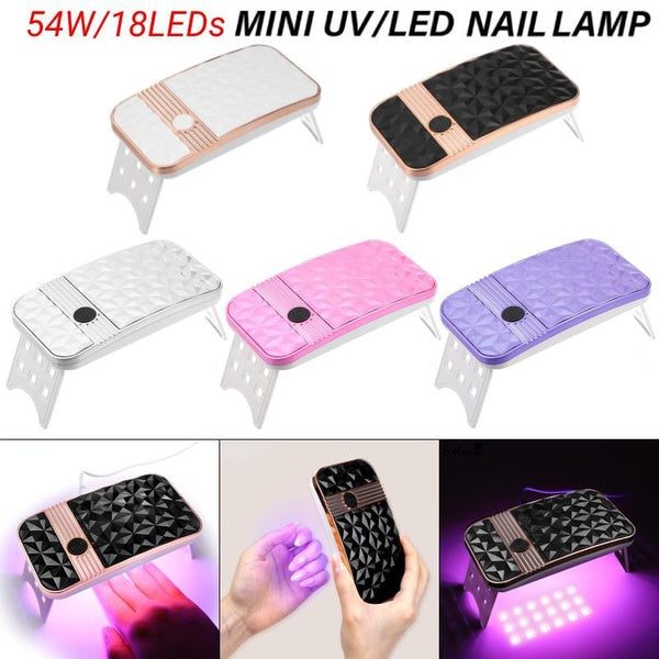 54W Mini UV LED Nail Lamp Portable Gel Nail Polish Dryer Fast Curing Nail Dryer DIY USB Interface Manicure Nail Art Tools