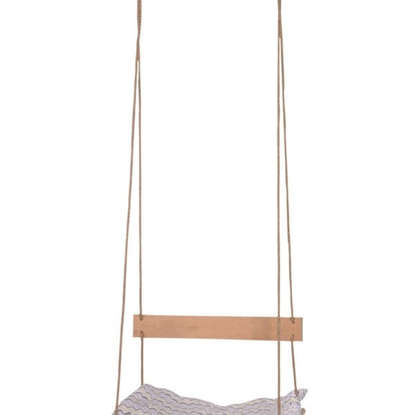 Natural Wooden Swing Ergonomic Desing Modern Portable Home Garden Picnic