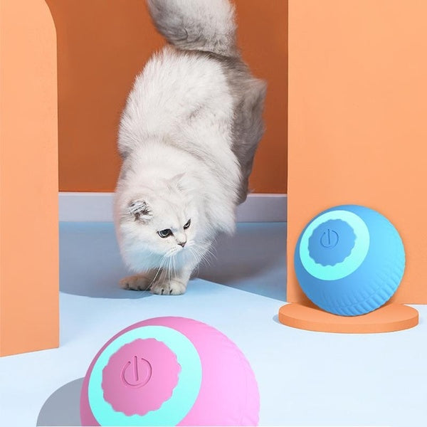 1-2pcs Interactive Cat Toys Ball, Automatic 360° Self-Rotating Rolling Ball with USB Rechargeable Pet Exercise Chase Toy Ball for cat or dog