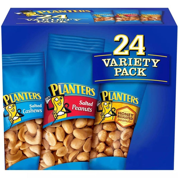 Planters Variety Pack Cashews & Peanuts, 24 pk