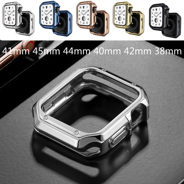 TPU Cover Case Without Film for Apple Watch 9 8 7 6 SE 5 41mm 45mm 44mm 40mm 42mm 38mm Soft Screen Protector Accessories Case for IWatch Series 4 3 2