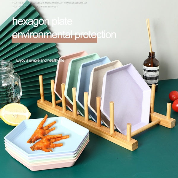 Kitchen Tableware Household Goods Simple Plate Wheat Rice Husk Environmentally Friendly Dinner Plate