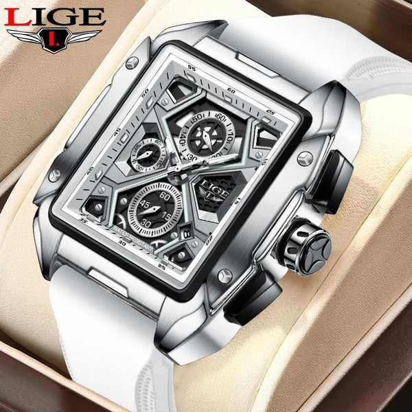 2023 nouveau haut LIGE marque de luxe hommes montre affaires carré montre hommes décontracté Sport Quartz chronographe horloge mâle étanche montres