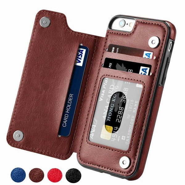 Housse en cuir de luxe Slim Fit Premium pour iPhone 11 12 13 mini Pro XR XS Max X 6 6s 7 8 Plus SE 2020 fentes pour cartes portefeuille étui à rabat