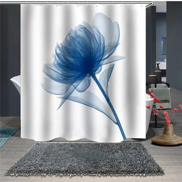 Printed Bath Curtains Waterproof Polyester Fabric Washable Bathroom Shower Curtain Screen