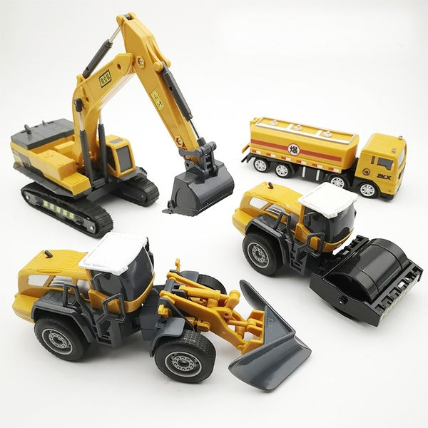 Engineer Truck Excavator Bulldozer Crane Cars Toys Simulation Vehicles Gifts for Boy Size 14*8*17cm