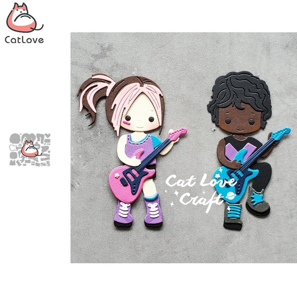 Catlove Rock Guitar Bass Metal Cutting Dies Scrapbooking Mold Stencil Die Cuts Card Making DIY Craft Embossing New Die For 2020