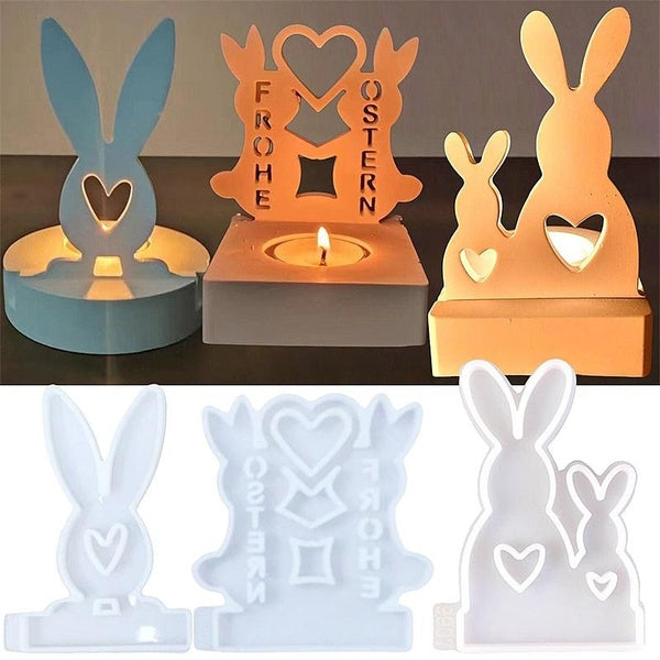 Decorative Bunny Holders Silicone Molds for Craft Making