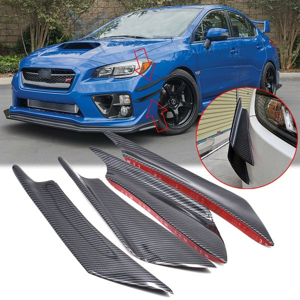 For Subaru WRX STI Legacy Carbon Fiber Pattern Bumper Canard Splitter Lip Refit