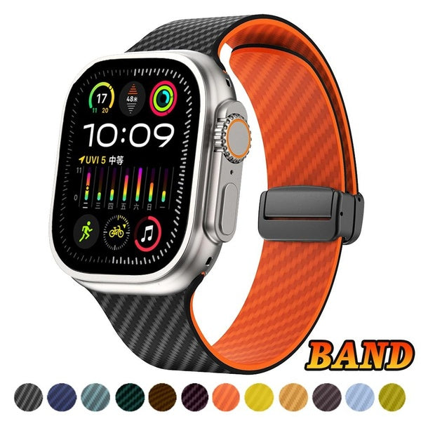 Silicone Band for SmartWatch Ultra 2-Ultra 49mm 9 8 7 41mm 45mm 44mm 40mm 38mm 42mm 44mm Sport Magnetic Buckle Belt Strap Wristband Watchband Bracele