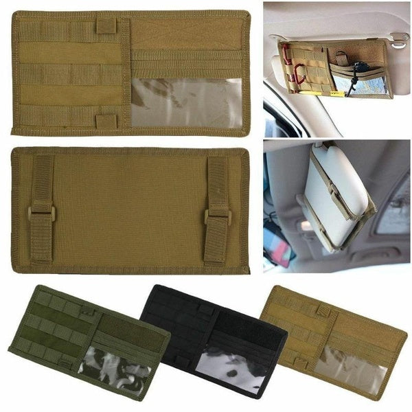 Car Sun Visor Organizer Molle Tactical Visor Panel Accessories Storage Bag Pouch Matron Inn