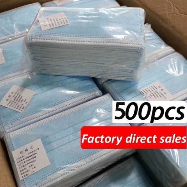 300Pcs-500Pcs Disposable Face Mask Comfortable Breathable 3 Layers Mask Anti-dust Mouth Mask