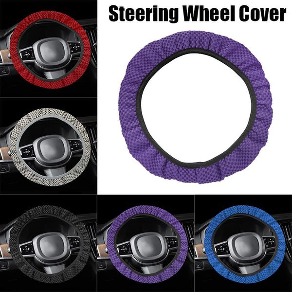Elastic Stretch Steering Wheel Cover Universal Microfiber Breathable Ice Silk Steering Wheel Covers for Women Men