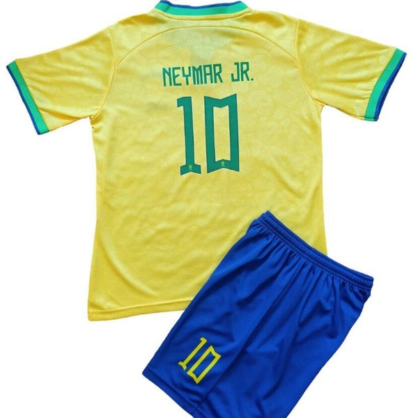 NEYMAR JR. 10 Brazil kids-youth soccer football jersey and shorts set