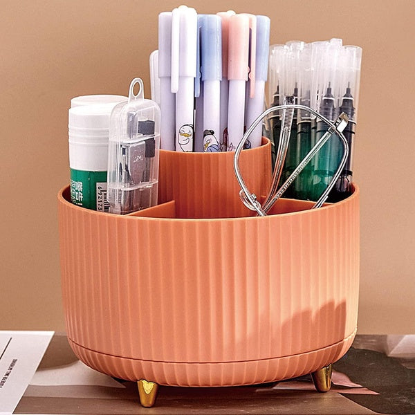 360 Degree Rotatable Pen Holder - Office Desk Organizer Pencil Holder for Desk Multi-Functional Pencil Cup Desktop Stationary Organizer Storage for O