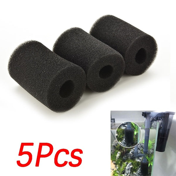 5 Pcs Sponge Aquarium Filter Protector Cover for Fish Tank Inlet Pond Black Color Foam Aquatic Filters Protective Accessories