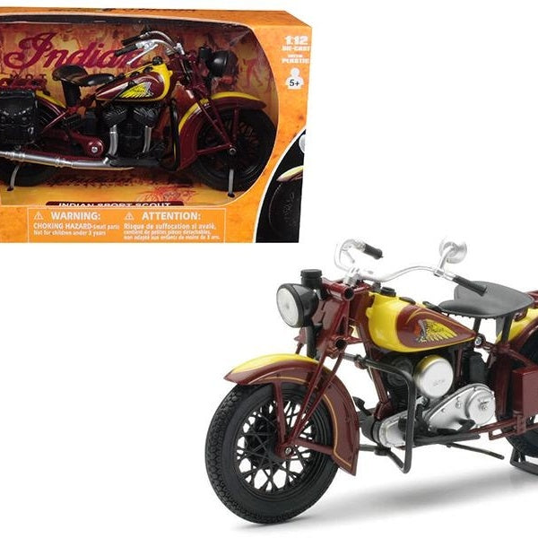 1934 Indian Sport Scout Bike 1-12 Diecast Motorcycle Model by New Ray