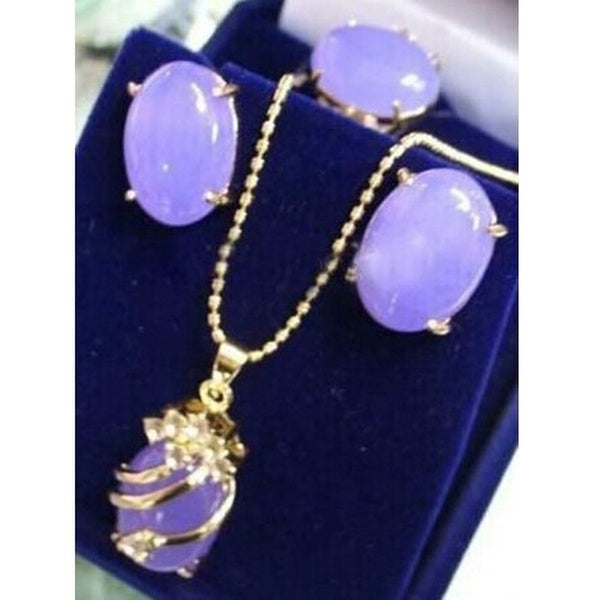 shipping Charming Alexandrite pendant necklace earring ring set