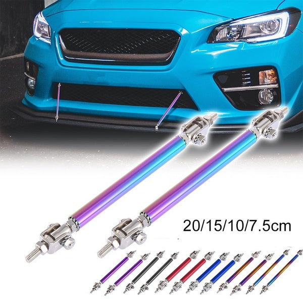 2pcs 6"-8"- 7"-9"- 9"-11"- 11"-13" Car Adjustable Front Bumper Aluminum Alloy Lip Splitter Strut Tie Rod Bar