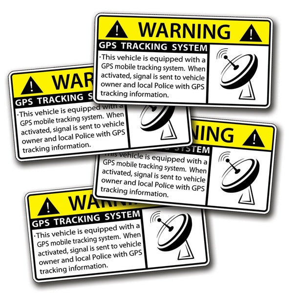 4PCs MINI GPS Sticker Anti Theft Vehicle Security Warning Alarm Safety System Decal