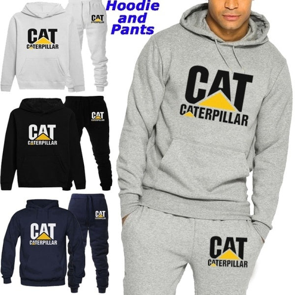 New Caterpillar Printed Mens Casual Hoodie Pants Long Sleeve Pullover Sweatshirt Suit