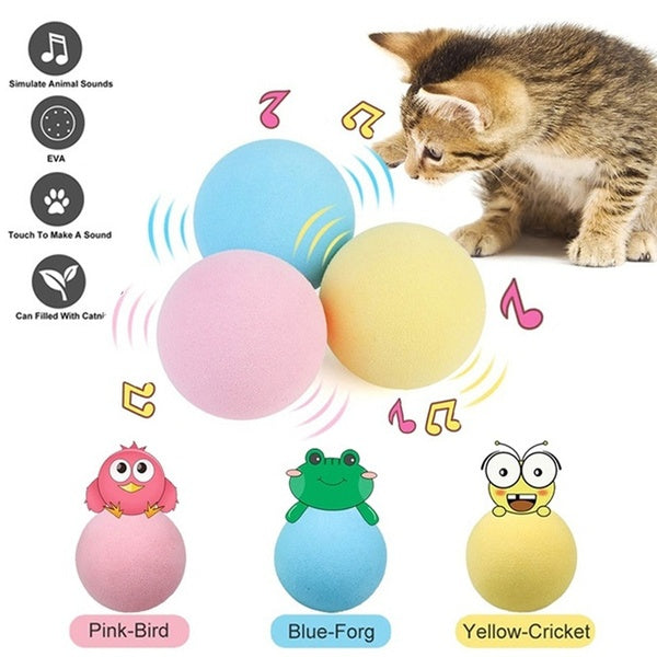 New Funny Catnip Interactive Ball Squeaky Cat Toy Small Cat Training Toys Pet Playing Ball Pet Supplies
