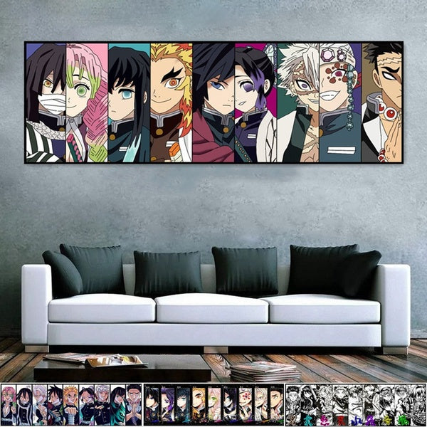 1 piece of creative anime demon killer cartoon character canvas wall art painting Canvas painting modern bedroom living room wall decoration poster m