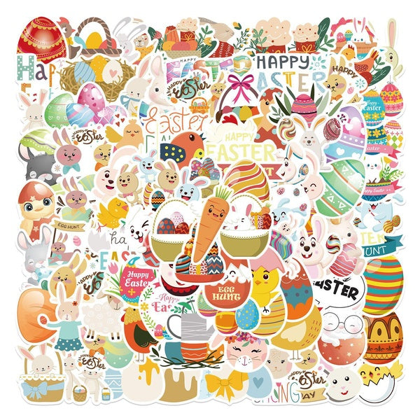 15-100Pcs Easter stickers for kids and adults laptop water bottle envelope craft scrapbook cute vinyl waterproof Easter stickers
