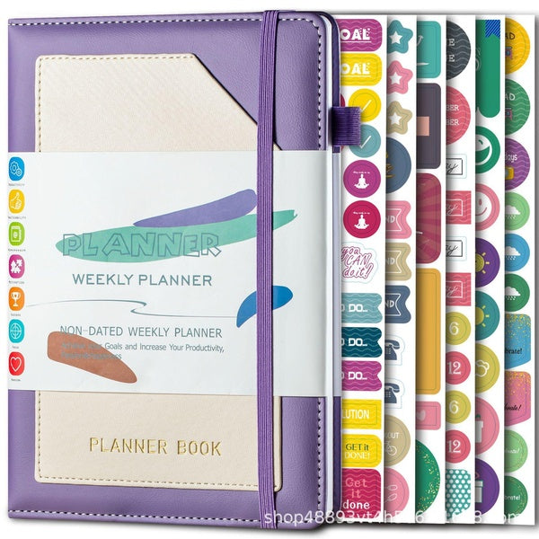 A5 Weekly Planner for Undated Planner Weekly and Monthly Appointment Book with Stickers for Time Management Daily Planners Agenda Calendar to Do List