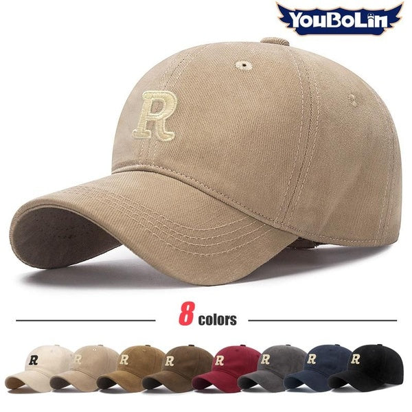 Nouvelle casquette de baseball brodée en trois dimensions de haute qualité avec une grande circonférence de la tête "R"