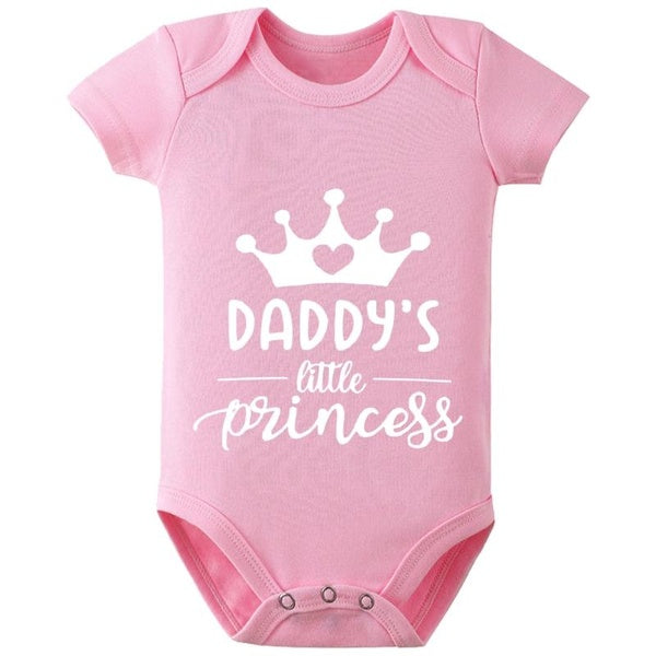 Daddy's Little Princess Baby Girl Onesie,Graphic Baby Bodysuit,100% Cotton Baby Jumpsuit Rompers,Short Sleeves Babygrow,Infant One-piece Vest Clothes