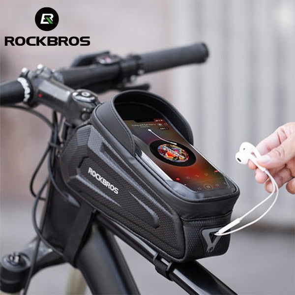 ROCKBROS vtt vélo de route coque rigide sacs écran tactile sacs étanche cyclisme avant Tube cadre haut 8.0 pouces vélo coque de téléphone accessoires