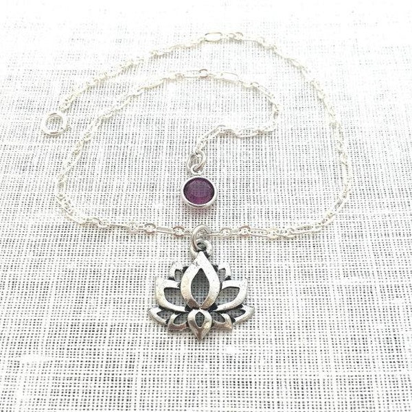 Ankle Bracelet Boho, Yoga Jewelry, Lotus Anklet, Lotus Flower, Silver Anklet for Women