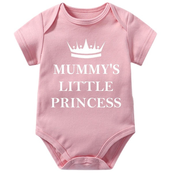 Baby 'Mummy's Little Princess' Onesies Clothes Infant One-piece,Baby Bodysuit Short Sleeve Jumpsuit Rompers,Newborn Babygrow Vest Babies