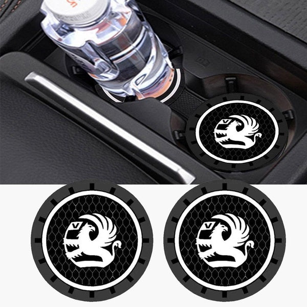 HEJANY 2PCS 6.6CM Car Coaster Auto Water Cup Slot Decoration Interior Accessories Case For Vauxhall VXR Insignia Astra Car Styling