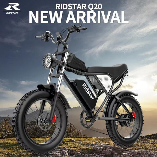 Ridstar Electric Bike 20" Fat Tire Ebike Bicycle 1000W 48V-20Ah Shimano 7 Speed City Mountain Ebike