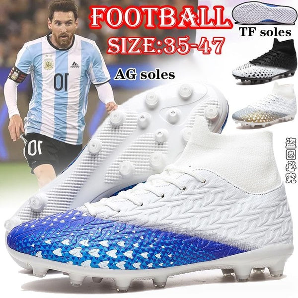 New Fashion Adult and Children's Soccer Boots Outdoor Sports Youth Football Shoes Waterproof and Comfortable Men's Training Boots Non-slip Shoes Big